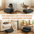 YoehMongYo Extra Large 2 Steps Cat Litter Box Step Cat Litter Box Ramp with Wooden Base Designed for Automatic Litter Box Entry Anti-Tracking Surface & Easy Cleaning for Small & Elderly Cats (Black)