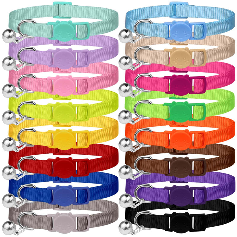 16 PCS Breakaway Cat Collars,Kitten Collar with Bell Cat Collars for Boy Girl Cats Breakaway Collar for Cats 6-9 Inch