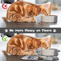Cat Food Mats for Floor, Dog Pet Water Bowl Feeding Placemats for Food and Water Grey 17.7 * 9.8 inch