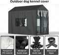 Outdoor Dog Kennel Cover, 8.1'Dx4.1'Wx6.06'H, Full Coverage Black