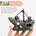 Shipwreck Fish Tank Decoration, Resin Aquarium Ornament for Fish Favors