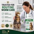 Cat Dewormer Liquid for Cats & Kittens, Broad Spectrum Dewormer for Tapeworms, Roundworms & Hookworms, Supports Digestiv