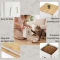 PERFNIQUE Cat Food Storage Container, Airtight Cat Treat Container with Bamboo Lid, Pet Food Storage for Kitchen Counter