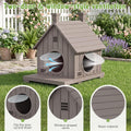 Outdoor Cat House Weatherproof, Durable Resin Cat Houses for Outdoor Indoor Cats, Litter Box Enclosure with Elevated Bas