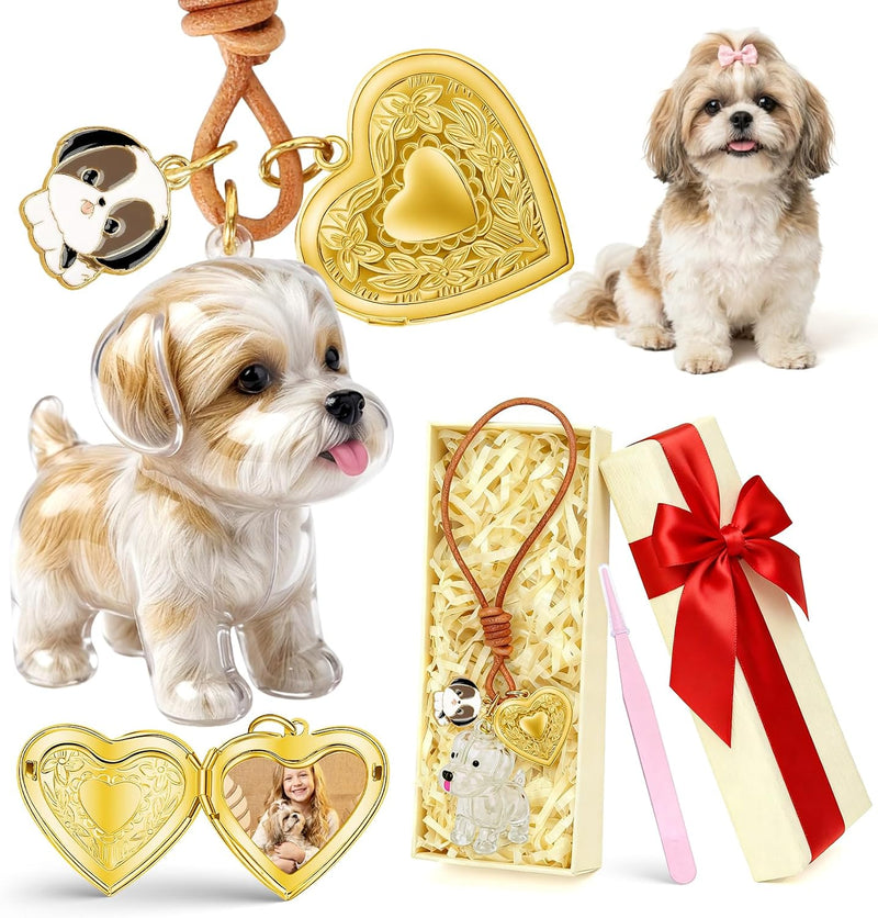 Shih Tzu Dog Hair Keychain, Pet Fur Keepsake, Dog Fur Keepsake