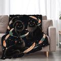Black Cat Blanket for Cat Lovers Cat Throw Stuff Gifts
