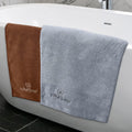 PAWPUP Dog Towels for Drying Dogs Super Absorbent Microfiber Pet Grooming Towel for Dogs, Cats and Other Pets (40 x 24 Inches, Brown and Grey)