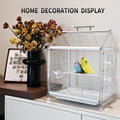 AideeGrowth 20.5 inch Small Bird Cage, Parrot Cage, Portable Bird Carrier, Travel Carrier Cage for Home, Outing, Pet Clinic, Temporary Placement, for Small Medium Birds(White)