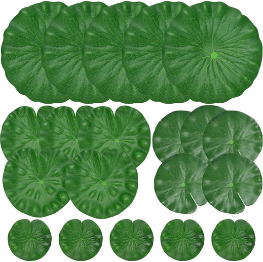 20 Pcs Artificial Lily Pads for Ponds, Realistic Floating Lily Pads Leaves