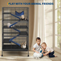 Garvee Metal Small Animal Cages, 58" h Large Ferret Nation Cage with Hammock, 7 Removable Platforms for Sugar Glider, Gu
