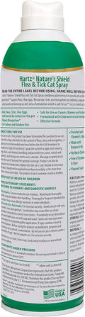 Hartz Nature’s Shield Flea & Tick Spray Treatment for Cats with Cedarwood and Lemongrass Oil, 14 Ounces
