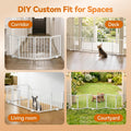 BFNN Free Standing Dog Gate, 16.5" High Short Pet Gate for Stairs and Doorways, Up to 48" Wide Foldable Puppy Fence, Indoor & Outdoor Use, No Drilling and No Assembly, for Small & Toy Dogs, White