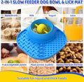 Slow Feeder Dog Bowls, Lick Mat & Interactive Rolling Ball, Dishwasher Safe