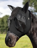 Harrison Howard Horse Fly Mask with Forelock Opening Stretch Breathable and Comfortable for Horses UV -Protection Black 
