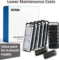 NICREW Slim Aquarium Filter Cartridges, 6 Count with 2 Intake Sponges