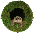 USMOLA Mossy Caves, Artificial Green Moss Caves Hide for Pet Reptile Frogs and Snakes, Terrarium & Vivarium Decor, Crest