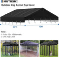 Outdoor Dog Kennel Cover 10'D x 10'W Black Dog Kennel Replacement Top Cover Waterproof Windproof Anti-UV Compatibe for M