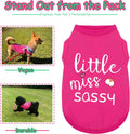 Paiaite Dog Clothes Fashionable Sleeveless Pet Vest: 'Little Miss Sassy' Printed Cotton Dog Shirt, Ideal for Small, Medium, and Large Breeds, Ensuring Comfort and Breathability Rose Red M