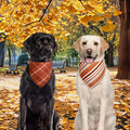 Fall Dog Bandanas Large 3PCS, Plaid Stripe Thanksgiving Scarf