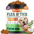 Puyrzoe 5-in-1 Dog Flea and Tick Treatment Chewable, Natural Flea and Tick Prevention for Dogs Chewable - Flea & Tick | Hip & Joint | Skin & Coat | Immunity Support | Digestive for All Breeds & Sizes