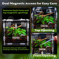 Jumping Spider Enclosure, Small Reptile Terrarium for Tarantula Hermit Crab Praying Mantis, Acrylic Insect Habitat with 