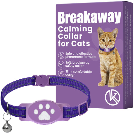 Breakaway Calming Collar Plus - Advanced Feline Pheromone System with Essential Oil Support for Cats – True Breakaway Safety Clasp, Reusable Design, Lasts Up to 60 Days – by Kitty Kompass