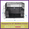 Pet Dreams Dog Crate Bumper - Patented Comfy Liner & Dog Tail Protector for Inside Crate, Fits iCrate Cages 18, 24, 30, 