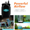 hygger Mini Aquarium Air Pump Kit Small Fish Tank Air Pump 1W for 2-20 Gallon Fish Bowl with Air Tube Air Bubbler Stone 