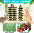 WDEFUN Natural Apple Wood Clover Cake Teeth Grinding Toy String - Rabbit Snack Chewing Toy, Safe and Durable Pet Teeth G
