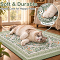 Unicorn Catcher Cat Litter Mat 24" x 15" Non-Slip Litter Box Mat Washable Litter Catcher Mat for Litter Box Indoor Food Mat Supplies Essentials, DarkSeaGreen