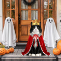 Cat Halloween Costumes Cat Dog Halloween King Costume Pet King Cape Crown Costume for Cats Kitties Puppies XS Small Dogs