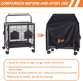 Perfitel Small Bird Cage Cover(Black) Good Night Black-Out Cover for Birdcage with Roof Top Durable Breathable Washable Material (cage is not Included) (18.9" L x 15" W x 25.6" H, L Shape)