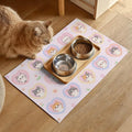 HOMETITUTE Cat Feeding Mat Pink Heart Kitten Bowl Placemat 20 x 12 Inch