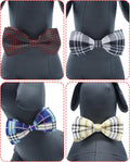 PET SHOW 5 Pack Dog Bowties Plaid for Large Dogs Slide on Collar