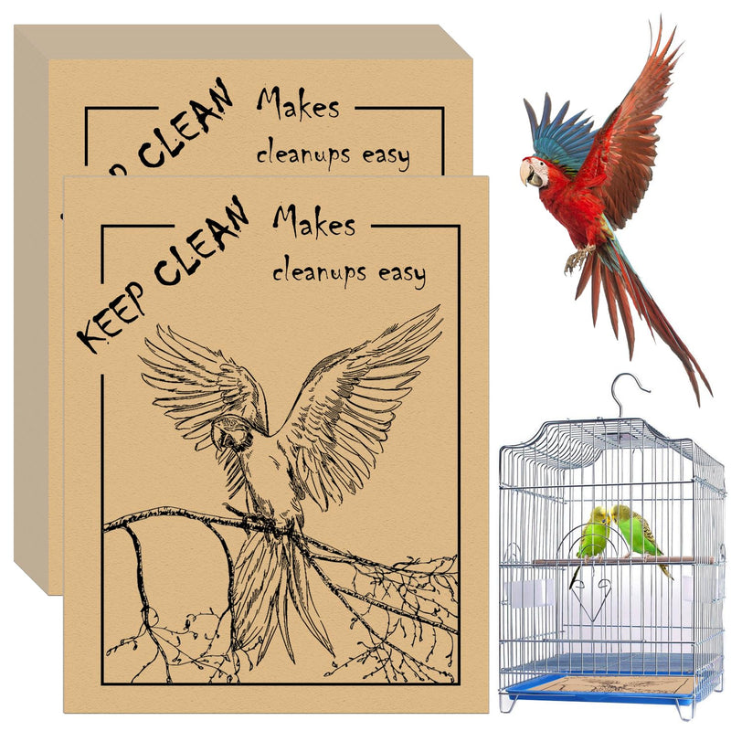 RUENXG 50PCS Disposable Bird Cage Liners 19.6x15.6 Inch Absorbent Precut Paper Pads for Parrots & Small Birds - Cage Bottom Protectors with Quick Cleanup Design