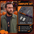 Stainless Steel Military Dog Tag Set with Chains and Silencers