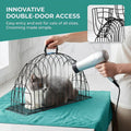 Cat Cage Washing Kennel Cat Grooming Cage Cat Carrier with Double Access Design for Secure Handling Suitable for Home Ca
