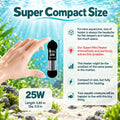 AquaMiracle 25W Small Aquarium Heater Dual LED Display for 3-5 Gal Tanks
