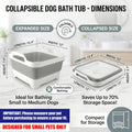 9L Small Puppy Kitten Bath Tub: 12IN Collapsible Tiny Dog Cat Shower Tub