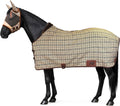 BARN & STABLE Cotton-Poly Plaid Horse Stable Blanket with Horse Mask
