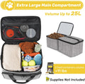 Abrimelodi 6 Set Dog Travel Bag, Large Pet Travel Kit for Supplies Includes 2 Food Containers, 1 Pet Organizer for Dogs, 2 Collapsible Bowls, 1 Treat Pouch, Dog Weekend Overnight Bag Luggage