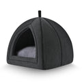 Amazon Basics Cat Cave Bed, 2-in-1 Foldable House for Indoor Cats, with Washable Cushion and Non-Slip Base, 15 x 15 Inches, Small