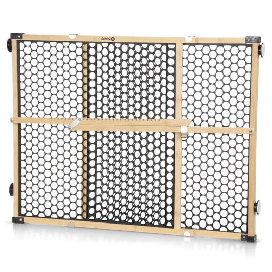 Safety 1st Bamboo Baby Gate for Doorways, No Drill Easy Install, Dog Gates, Fits 28"-42", 24" High, Bamboo and Black