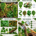 Reptile Plants for Terrarium Tank, Artificial Hanging Plant Vines with Suction Cups, Bearded Dragon Tank Accessories, Ge