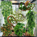 Reptile Plants for Terrarium Tank, Artificial Hanging Plant Vines with Suction Cups, Bearded Dragon Tank Accessories, Ge