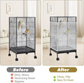 Hpmjz White Bird Cage Seed Catcher Adjustable Soft Birdcage Cover Reusable Nylon Mesh Birdcage Net Lightweight Skirt Seed Guard for Parrot Cage Stop Scatter Breathable Round Square Canary