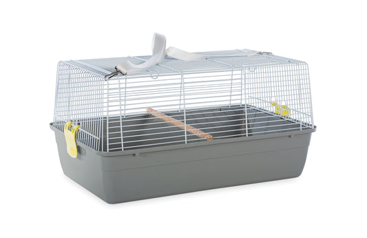Prevue Pet Products Small Animal Travel Carrier - Hamster, Bird, Parakeet, Gerbil, Rabbit, Ferret, Guinea Pig, & Rat Carrier, Easy Pet Transportation, Travel Bird Cage, Lightweight & Portable - Gray
