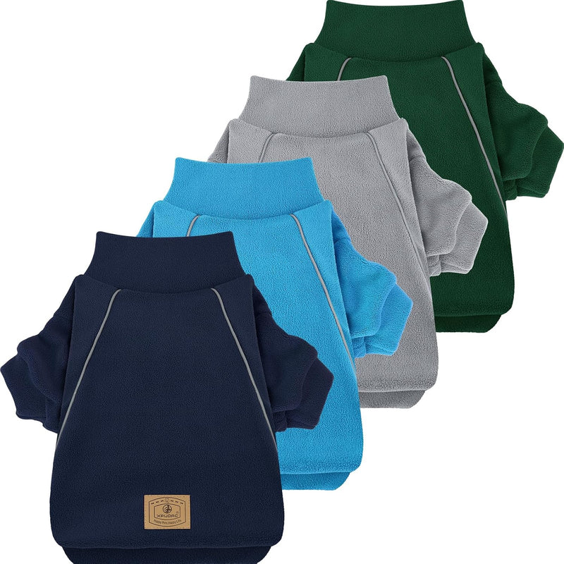 XPUDAC 4 Pack Dog Sweaters Fleece Dog Sweatshirt Winter Pet Clothes for Small Medium Dogs Boy Girl Pullover Puppy Christ