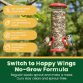 Happy Wings 5LB Songbird Blend Bird Food, Sunflower, Safflower, Peanuts