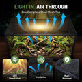 120 Gallon Reptile Tank, 4x2x2 Reptile Enclosure for Bearded Dragon, Snake, Ball Python & Chameleon, Aluminum Alloy Rept